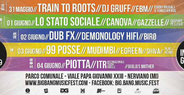 Big Bang Music Fest 2017 a Nerviano dal 31 maggio