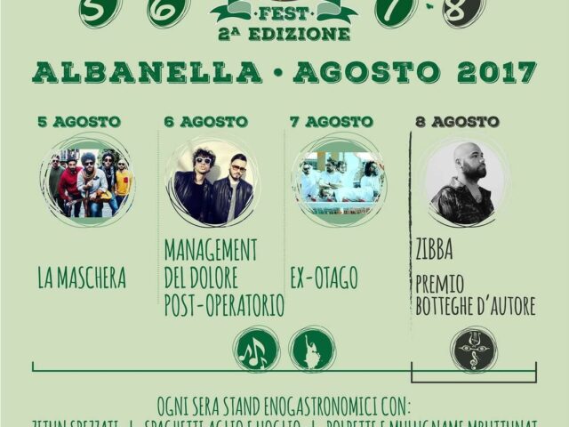 Rotunnella Fest 2017: Management, Ex-Otago e Zibba ad Albanella
