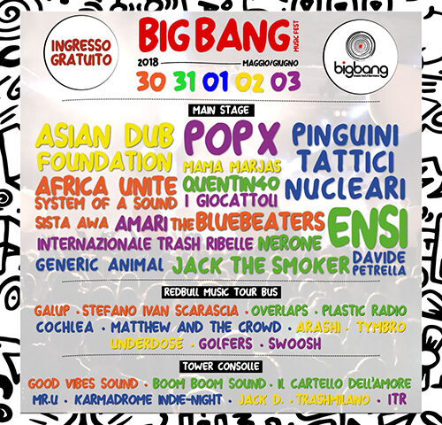 Big Bang Music Fest 2018 dal 30 maggio al 3 giugno