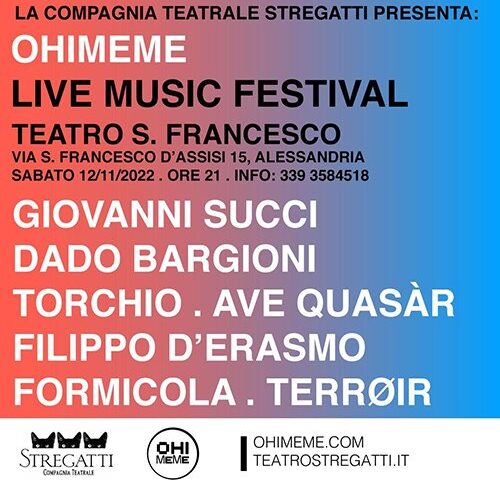Ohimeme Live Music Festival 2022 sabato 12 novembre ad Alessandria
