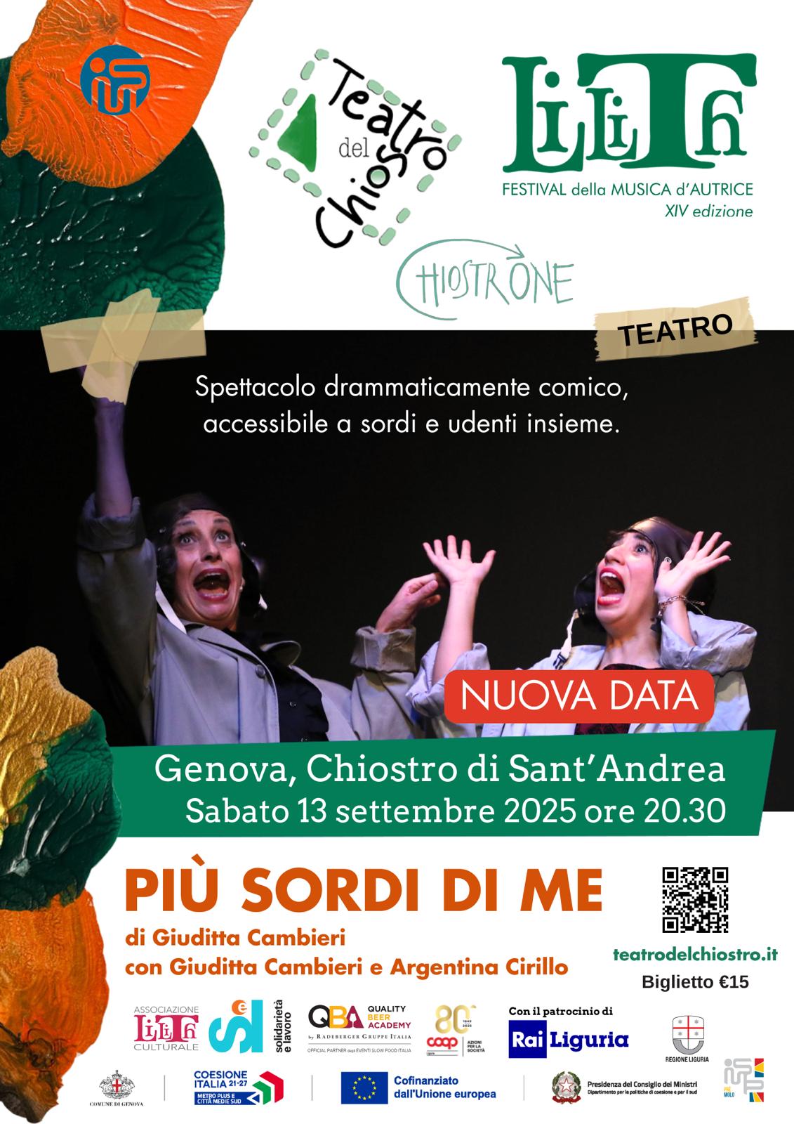 "Più sordi di me" al Teatro del Chiostro di Sant'Andrea a Genova