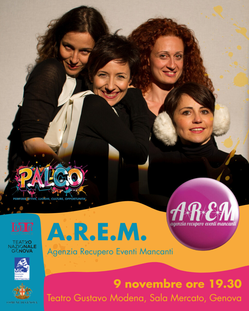 A Genova la rassegna P.A.L.C.O. prosegue domenica 9 novembre con “AREM – Agenzia di Recupero Eventi Mancanti”