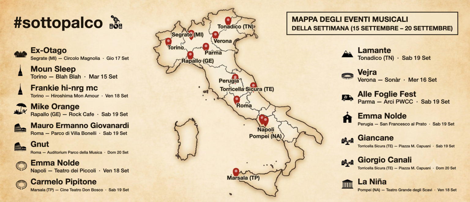Sottopalco: i nostri live preferiti dal 15 al 20 settembre