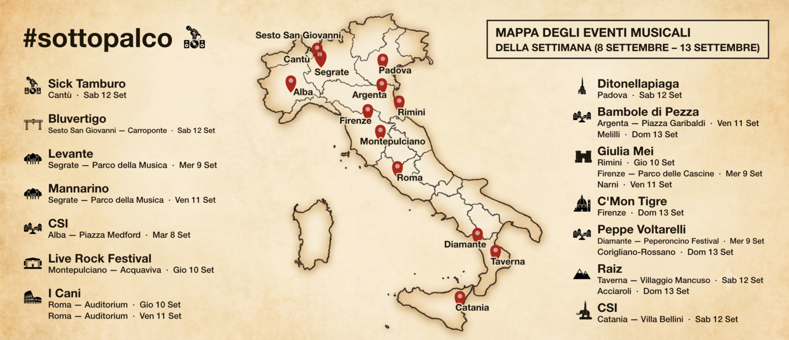 Sottopalco: i nostri live preferiti dall’8 al 13 settembre