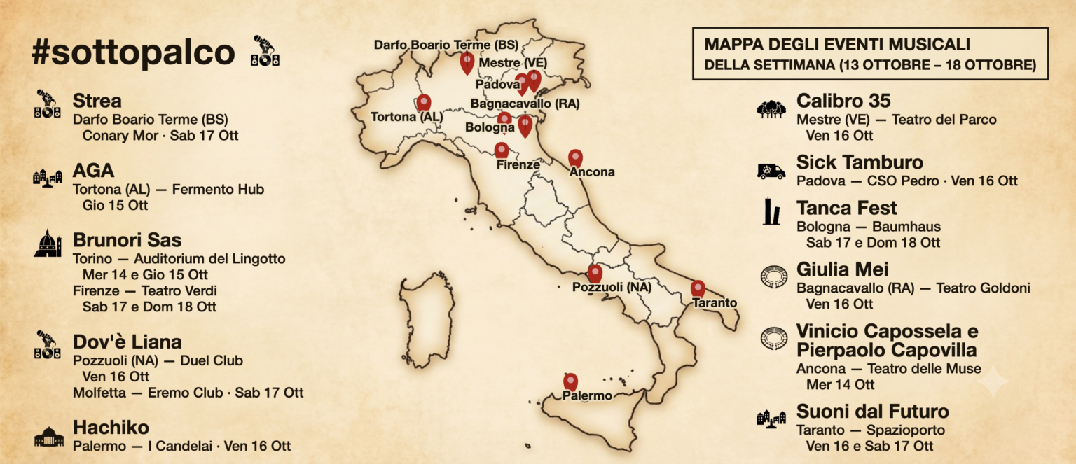 Sottopalco: i nostri live preferiti dal 13 al 18 ottobre