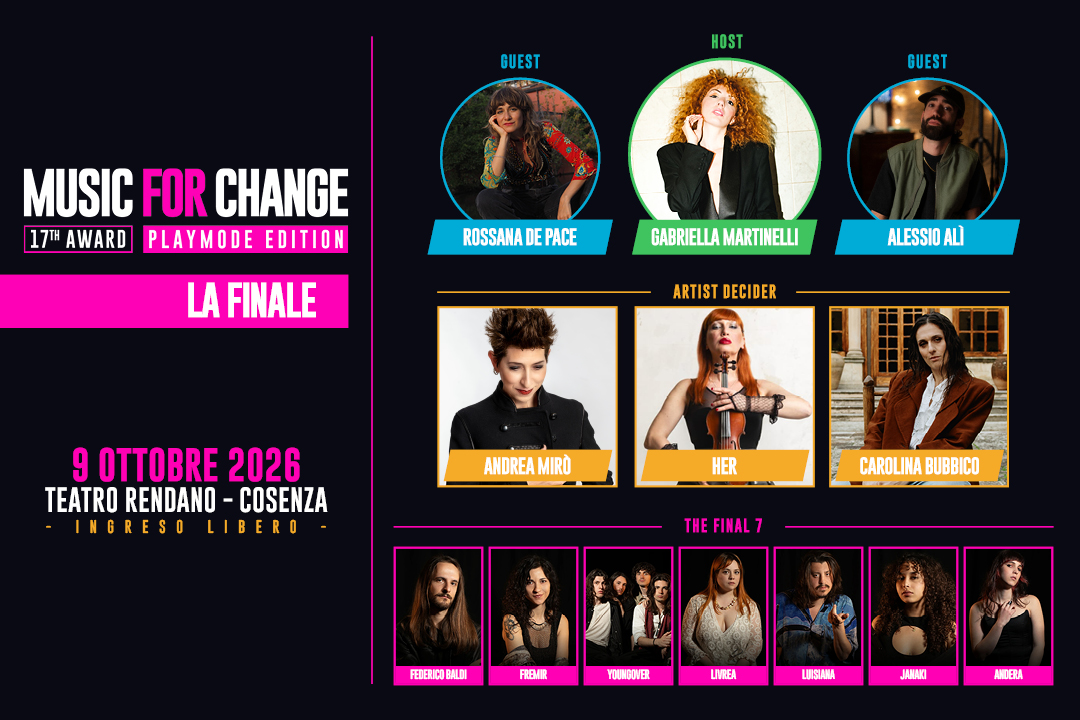 Music For Change 2026: domani la finale